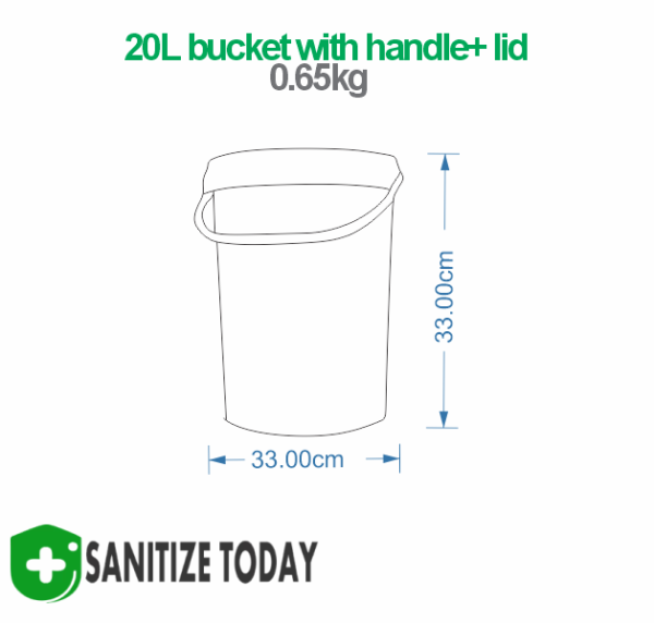 20Lt Plastic Bucket with Handle & Tamperproof Lid – Yellow - Image 2